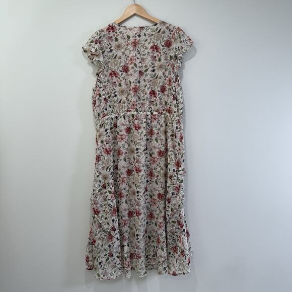 Good Hart Matilda Jane West Lynn Boho Floral Swiss Dot Midi Maxi Dress Size XL - Picture 11 of 11
